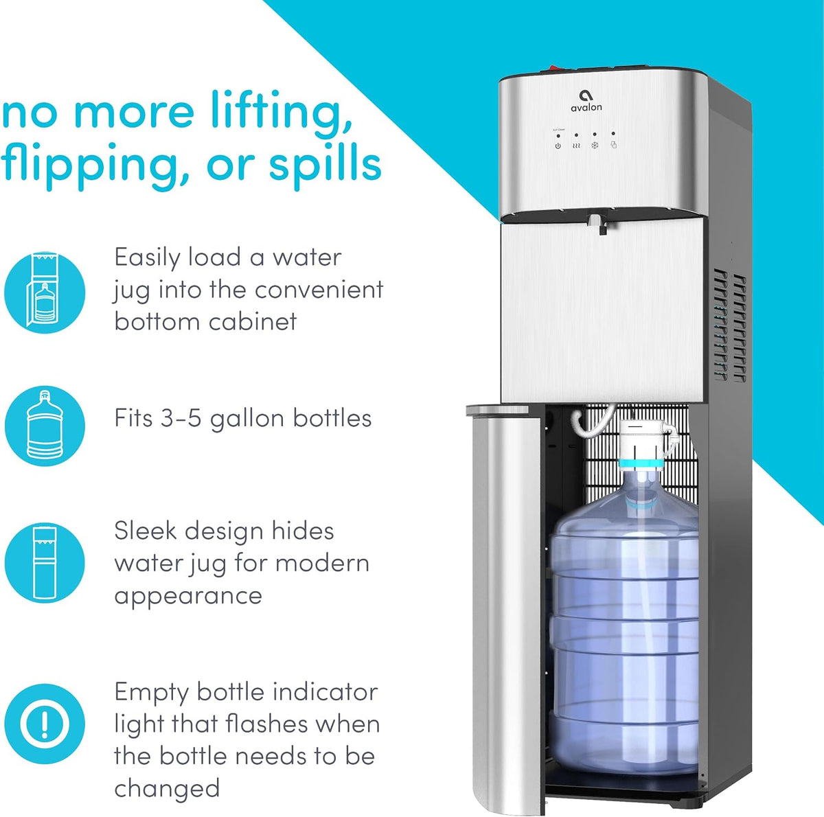 Avalon Self Cleaning Bottom Loading Water Cooler Dispenser Hot Cold A3