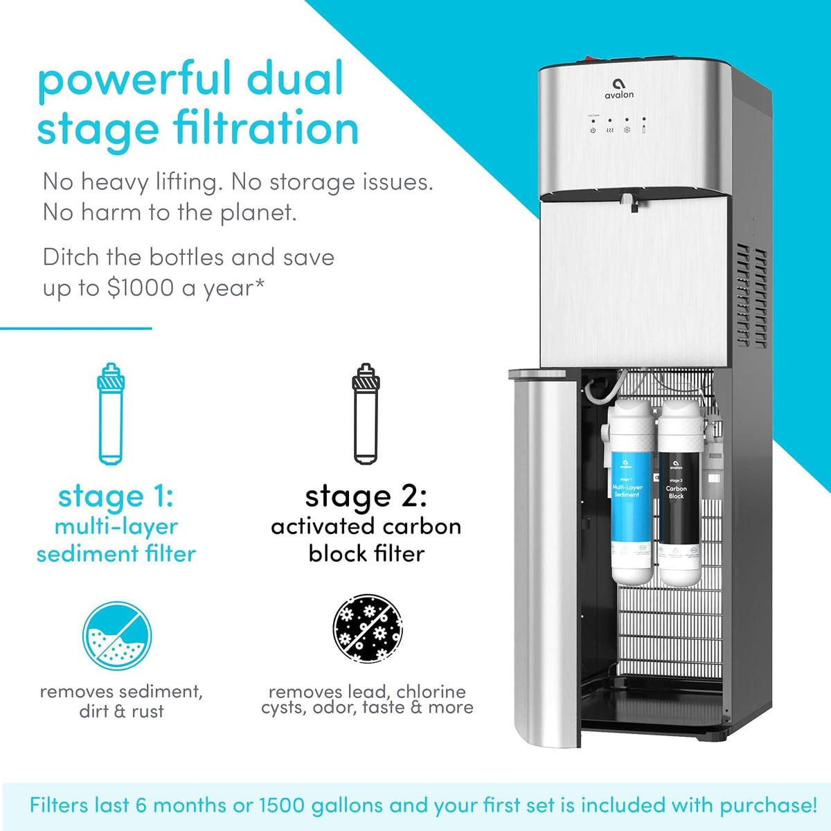 Avalon Self Cleaning Bottleless Water Cooler Dispenser A5BOTTLELESS