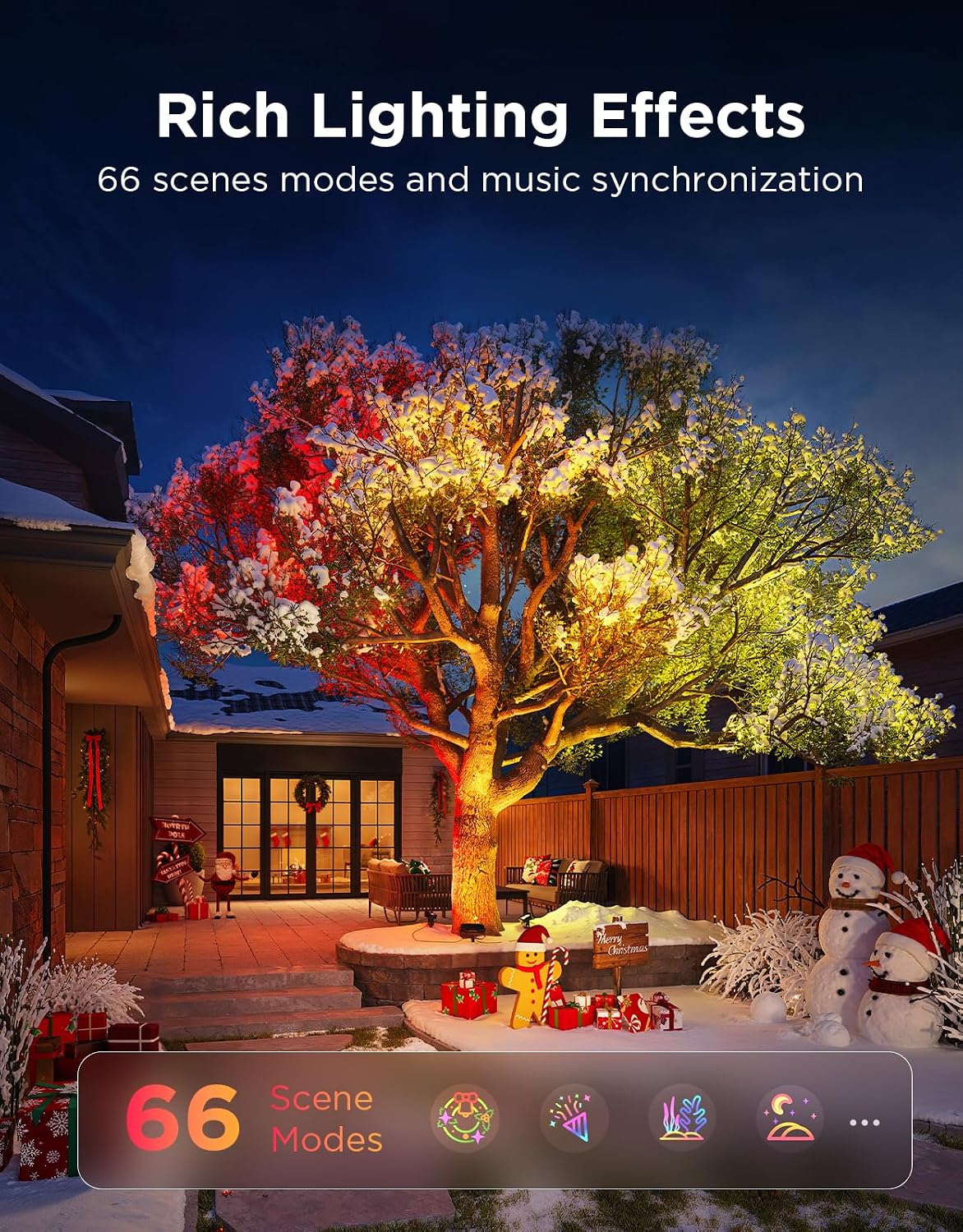 Govee Outdoor Tree Lights 3-Pack RGBWIC Landscape Lighting H7087