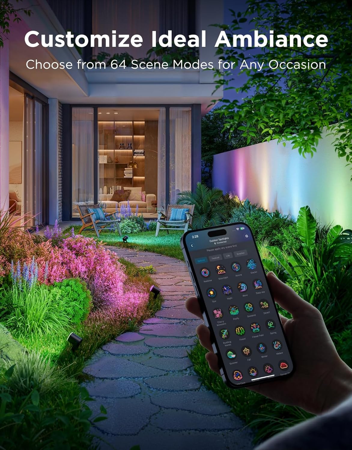 Govee Outdoor Spot Lights 2 RGBWIC Waterproof H7094