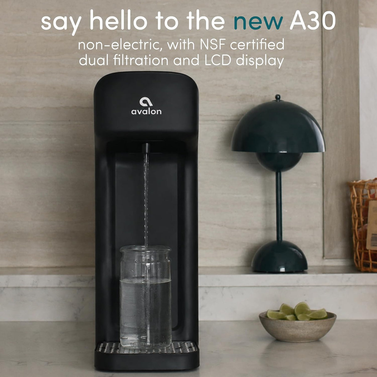 Avalon Countertop Bottleless Water Filter Dispenser Black A30