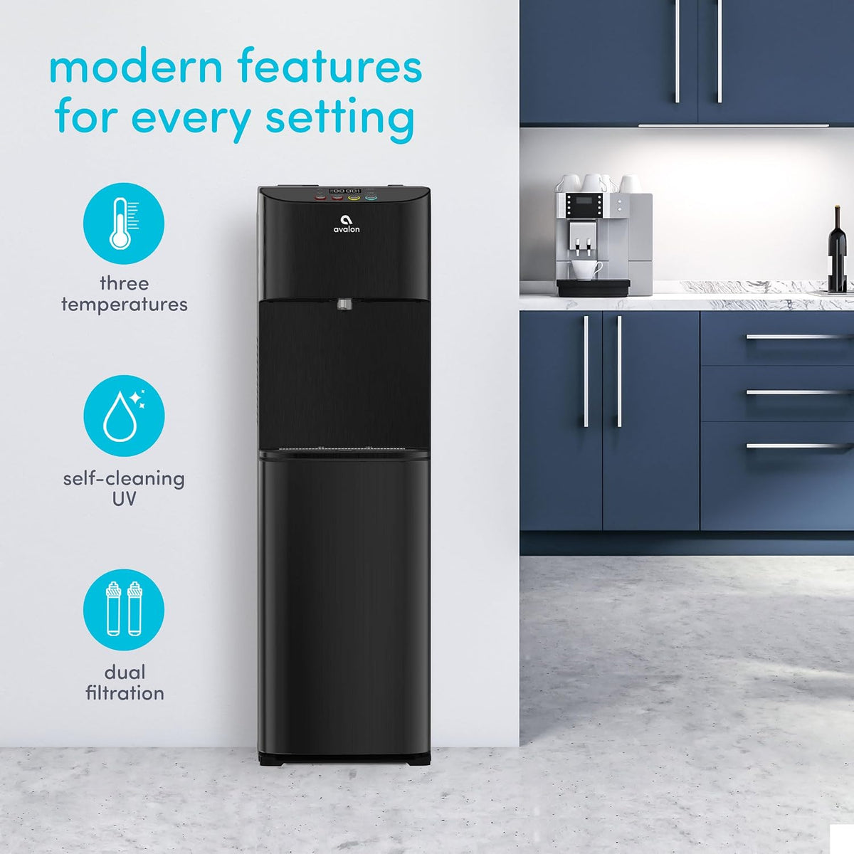 Avalon Self Cleaning Bottleless Water Cooler Dispenser Black A13BLK
