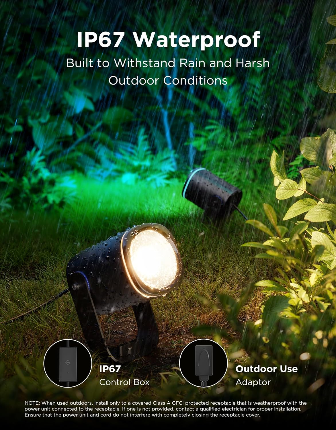 Govee Outdoor Spot Lights 2 RGBWIC Waterproof H7094