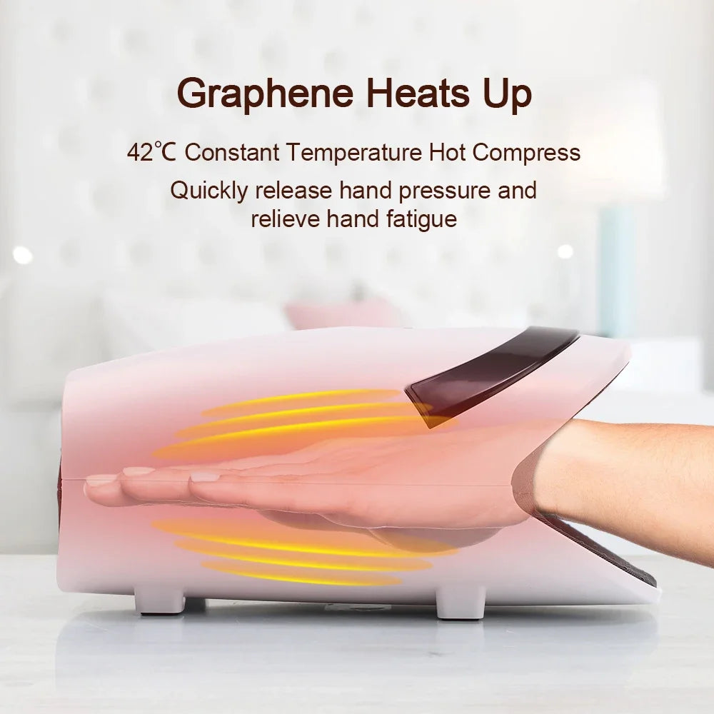 Electric Hand Massager Air Bag 3 Modes Hot Compress Kneading Hand Massage Machine Promote Finger Blood Circulation Relax Hands