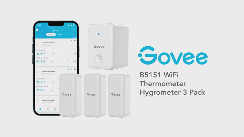 Govee WiFi Hygrometer Thermometer 3-Pack B5151103CA
